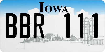 IA license plate BBR111