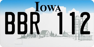 IA license plate BBR112