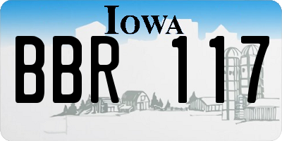 IA license plate BBR117