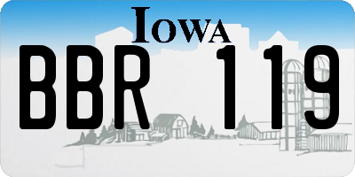 IA license plate BBR119
