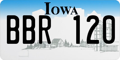 IA license plate BBR120