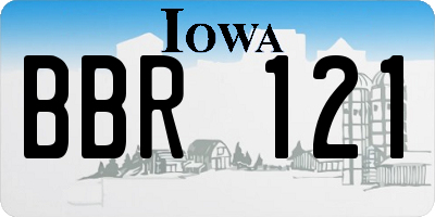 IA license plate BBR121