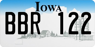 IA license plate BBR122