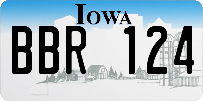 IA license plate BBR124