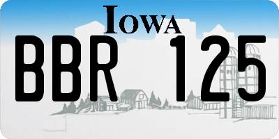 IA license plate BBR125