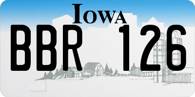 IA license plate BBR126