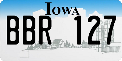IA license plate BBR127