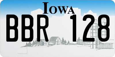 IA license plate BBR128