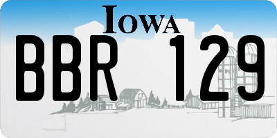 IA license plate BBR129