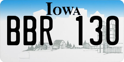 IA license plate BBR130
