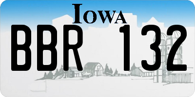 IA license plate BBR132