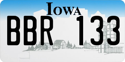 IA license plate BBR133