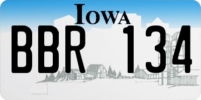 IA license plate BBR134