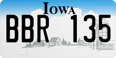 IA license plate BBR135