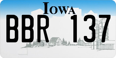 IA license plate BBR137