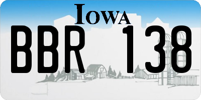 IA license plate BBR138