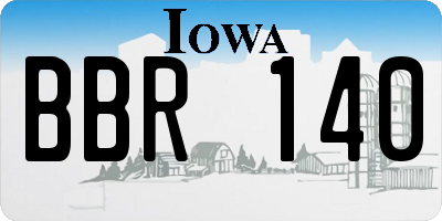 IA license plate BBR140