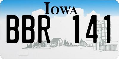 IA license plate BBR141