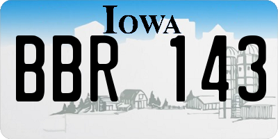 IA license plate BBR143
