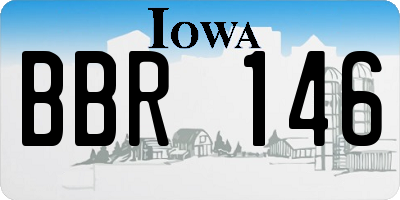 IA license plate BBR146