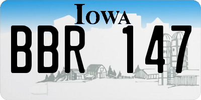 IA license plate BBR147