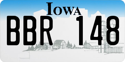 IA license plate BBR148