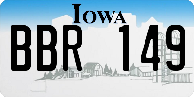 IA license plate BBR149