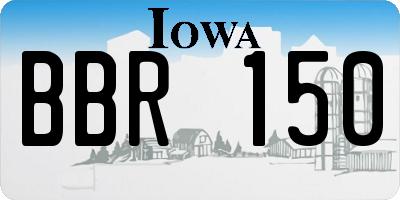 IA license plate BBR150