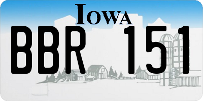 IA license plate BBR151