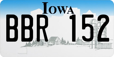 IA license plate BBR152
