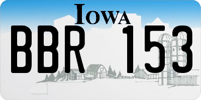 IA license plate BBR153