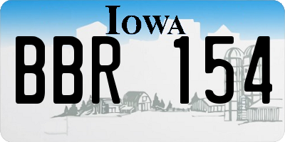 IA license plate BBR154