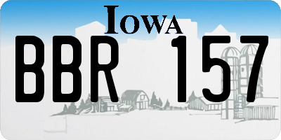 IA license plate BBR157