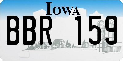 IA license plate BBR159