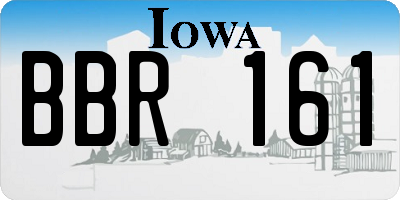 IA license plate BBR161