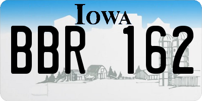 IA license plate BBR162