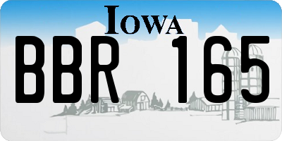 IA license plate BBR165