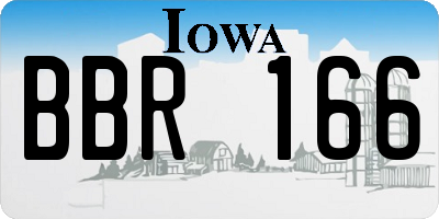 IA license plate BBR166