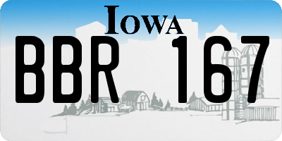IA license plate BBR167