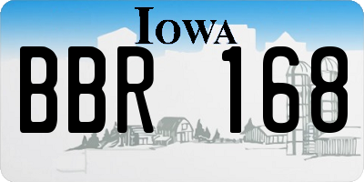 IA license plate BBR168