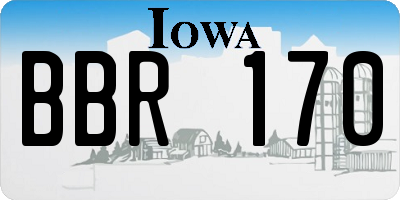 IA license plate BBR170