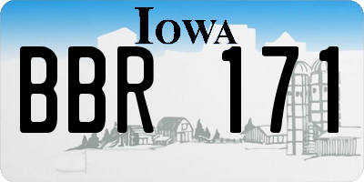 IA license plate BBR171