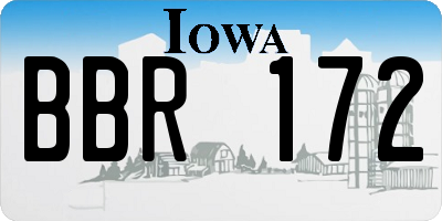 IA license plate BBR172