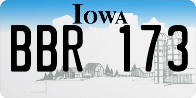 IA license plate BBR173