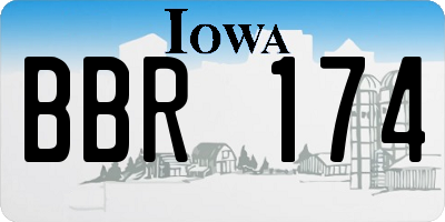 IA license plate BBR174