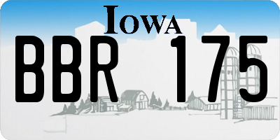 IA license plate BBR175