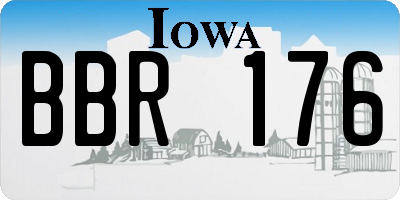 IA license plate BBR176