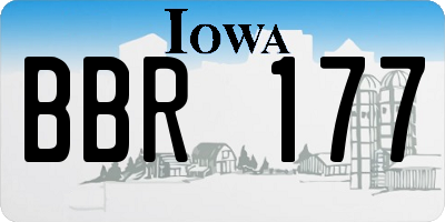 IA license plate BBR177
