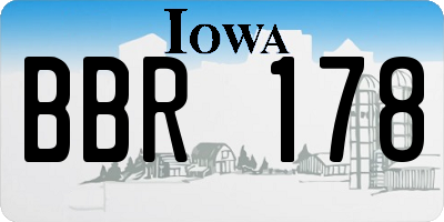 IA license plate BBR178