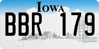 IA license plate BBR179